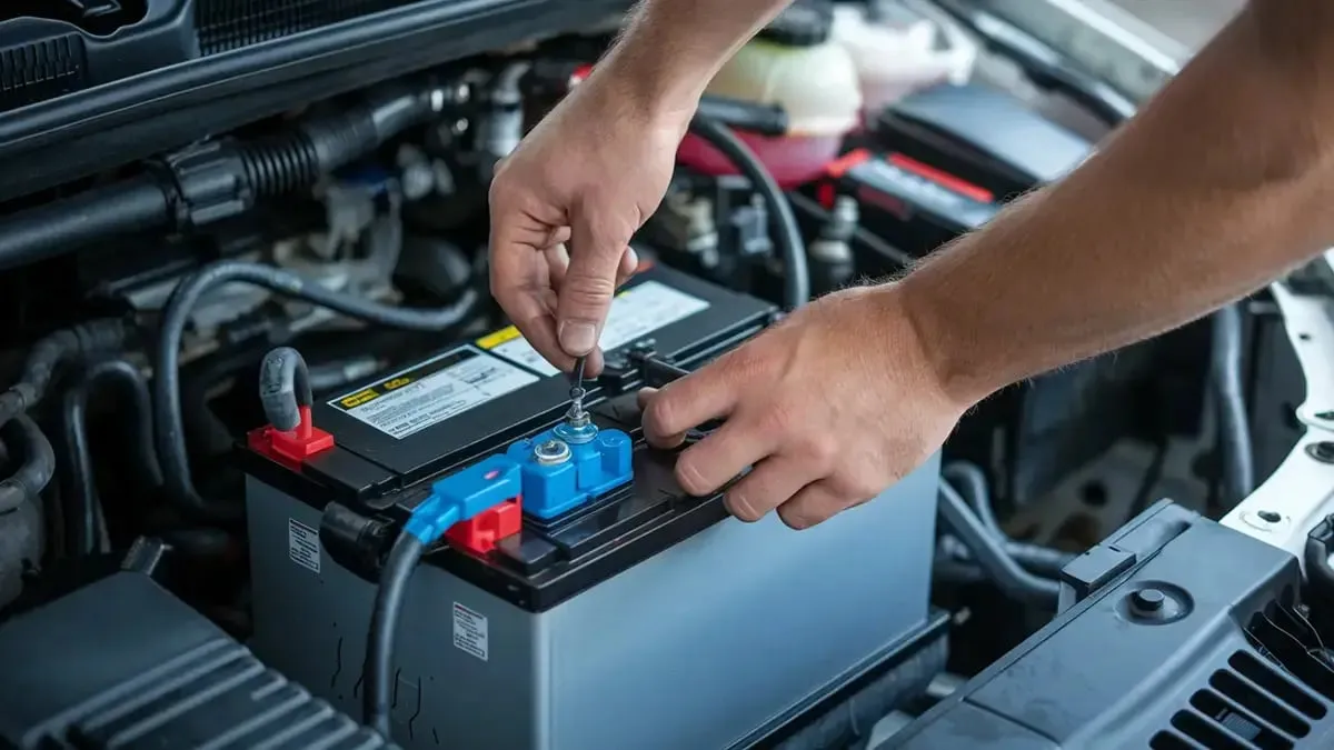 Delo na akumulatorju v motornem prostoru